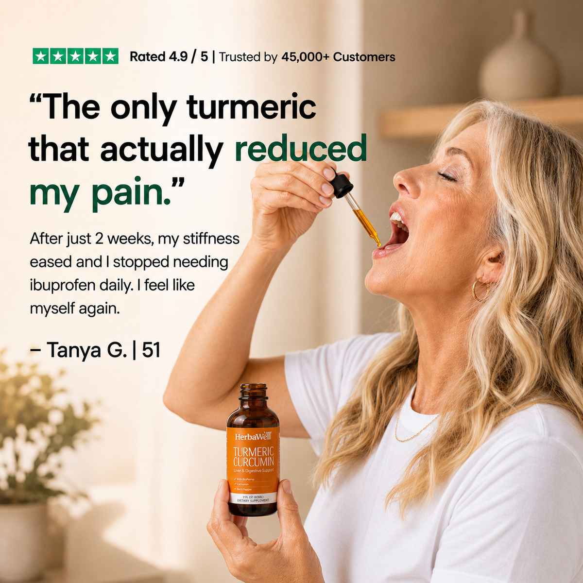 HerbaWell Turmeric Curcumin Extract Drops