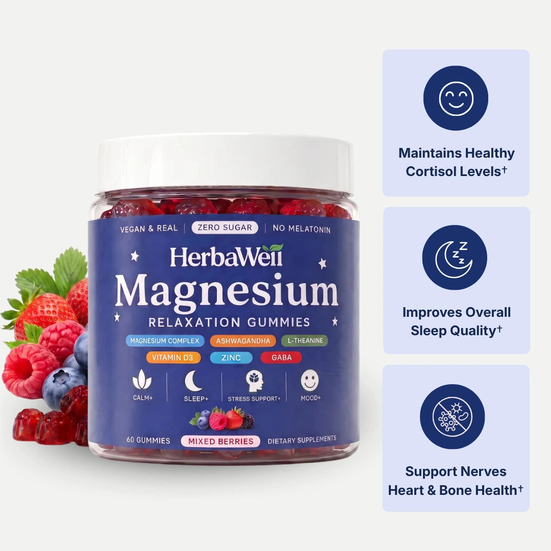 HerbaWell Magnesium + Ashwagandha Gummies