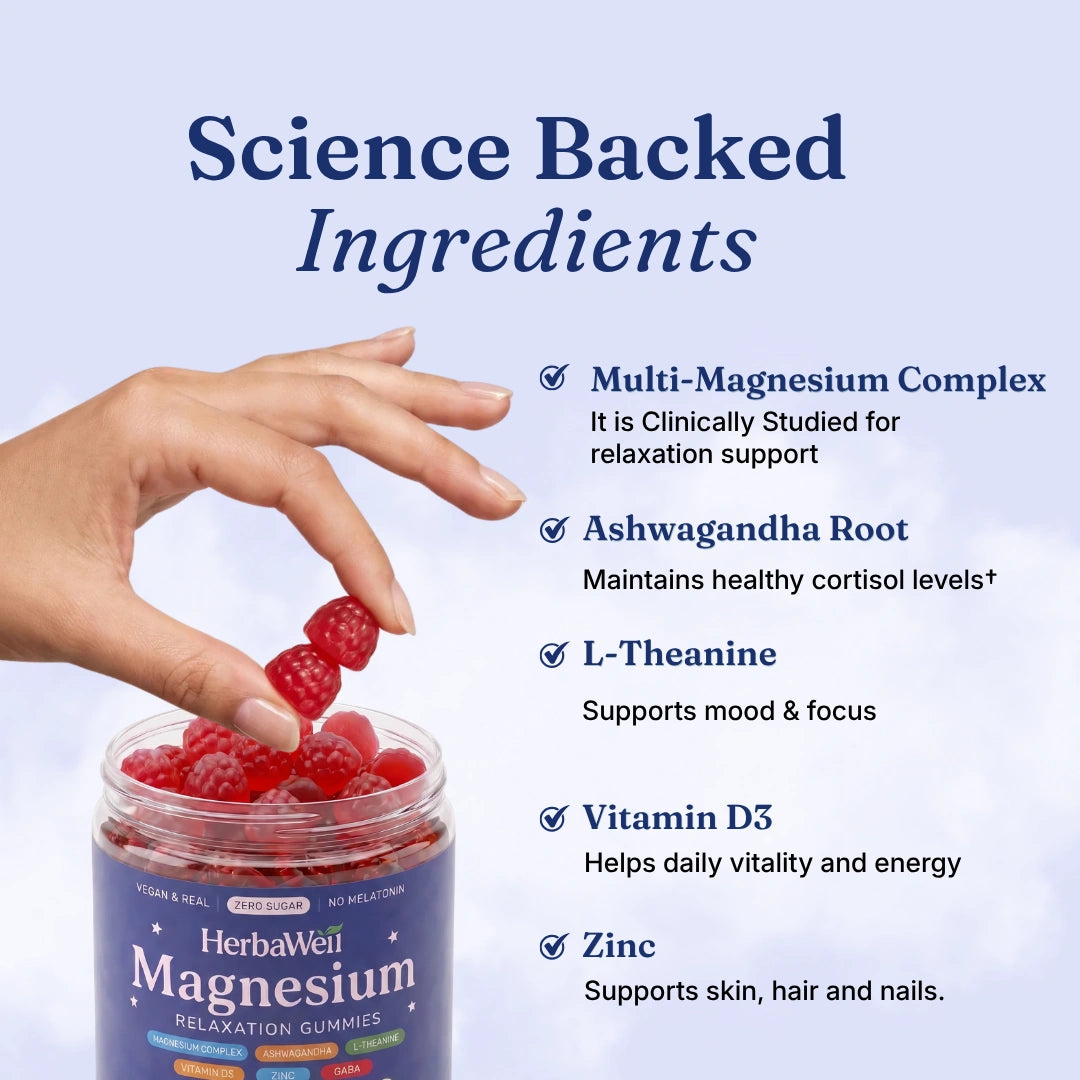 HerbaWell Magnesium + Ashwagandha Gummies